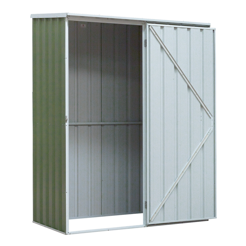 Dellonda DG113 Galvanized Steel Storage Shed with Pent Style Roof 150 x 80 x 190cm - Green - additional view 4