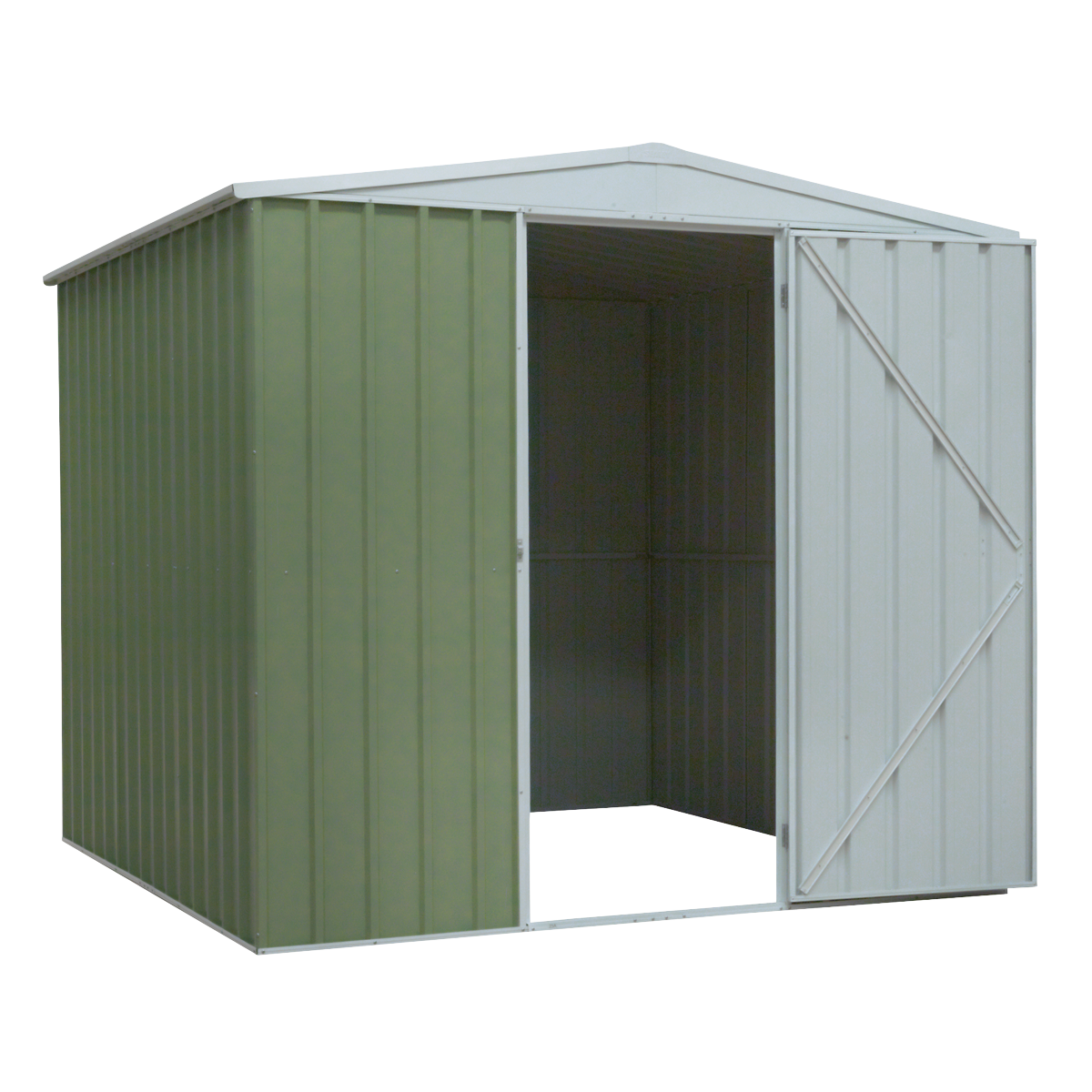 Dellonda DG115 Galvanized Steel Storage Shed with Apex Style Roof 230 x 230 x 220cm - Green - additional view 3