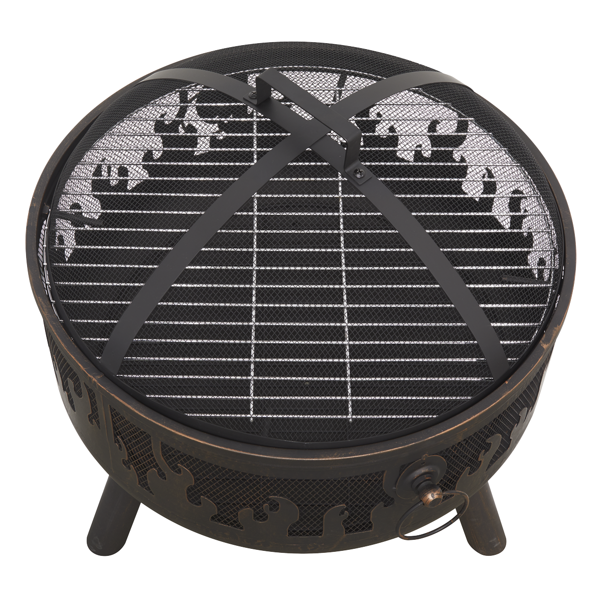 Dellonda DG117 Deluxe Fire Pit Fireplace Outdoor Patio Heater, Cooking Grill & Poker 61cm - additional view 5