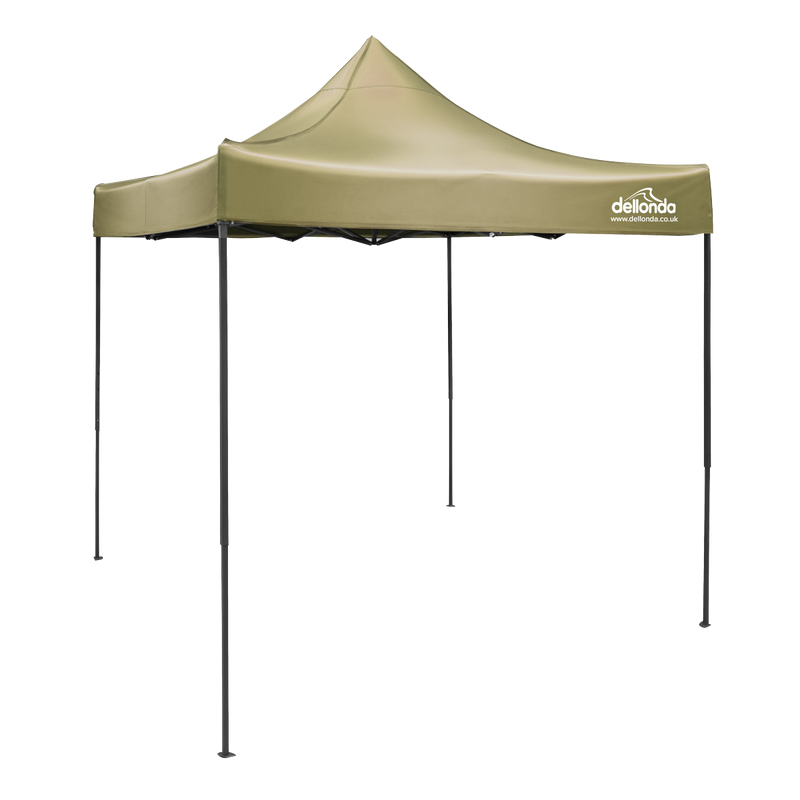Dellonda DG126 Premium 2x2m Pop-Up Gazebo, Heavy Duty, PVC Coated, Water-Resistant Fabric, Supplied with Carry Bag, Rope