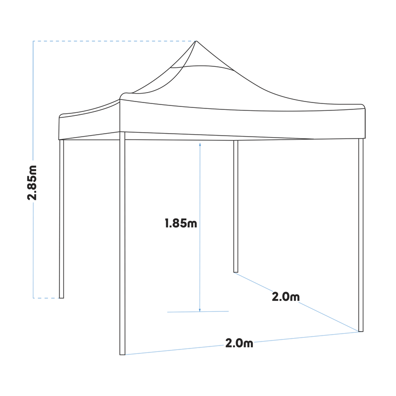 Dellonda DG129 Premium 2 x 2m Pop-Up Gazebo, Heavy Duty, PVC Coated, Water-Resistant Fabric, Supplied - additional view 14