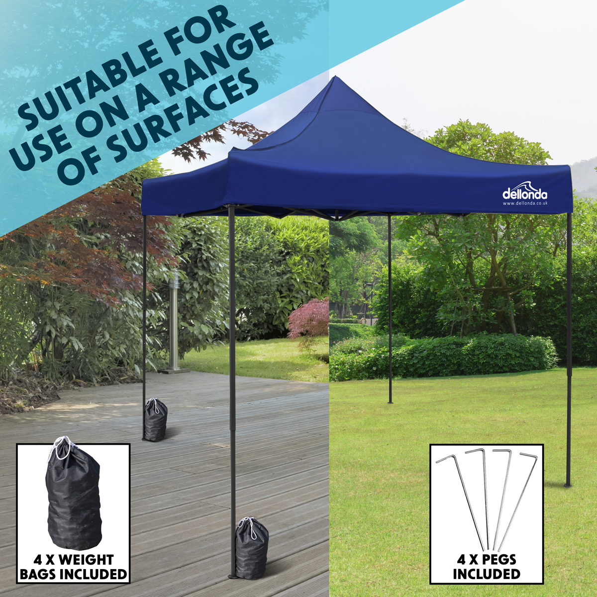 Dellonda DG131 Premium 3 x 3m Pop-Up Gazebo, PVC Coated, Water-Resistant Fabric, Supplied with Carry Bag - additional view 9