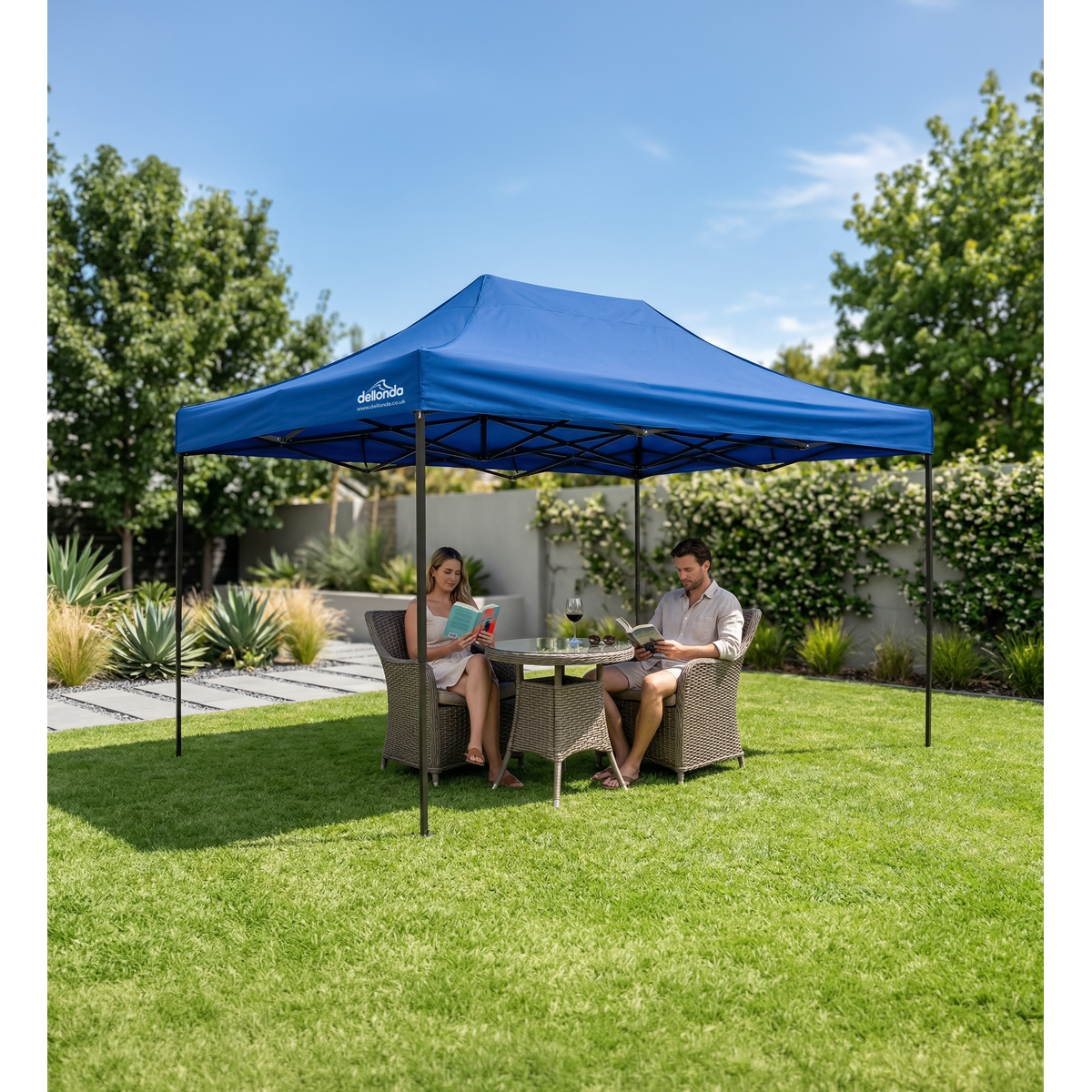 Dellonda DG135 Premium 3 x 4.5m Pop-Up Gazebo, Heavy Duty, PVC Coated, Water-Resistant Fabric, Supplied - additional view 3