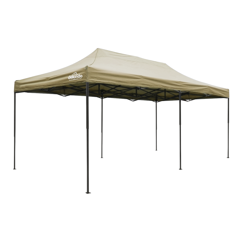 Dellonda DG138 Premium 3x6m Pop-Up Gazebo, Heavy Duty, PVC Coated, Water-Resistant Fabric Supplied with Carry Bag, Rope