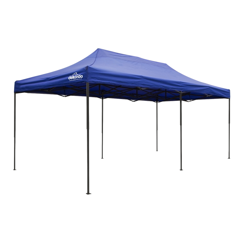 Dellonda DG139 Premium 3x6m Pop-Up Gazebo, Heavy Duty, PVC Coated, Water-Resistant Fabric, Supplied with Carry Bag, Rope