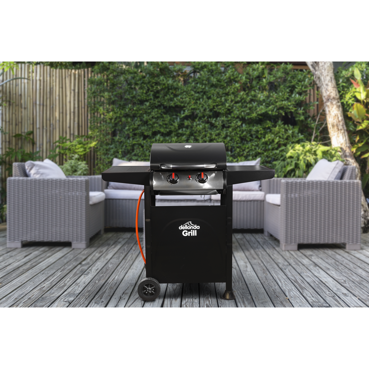 Dellonda DG13 2 Burner Gas BBQ Grill with Piezo Ignition & Thermometer - additional view 4