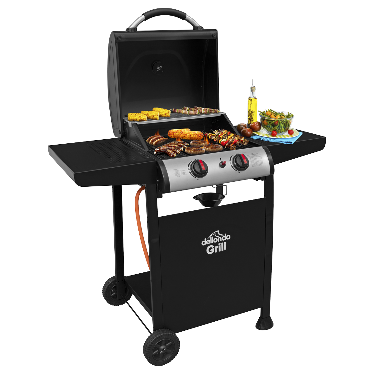 Dellonda DG13 2 Burner Gas BBQ Grill with Piezo Ignition & Thermometer - additional view 16