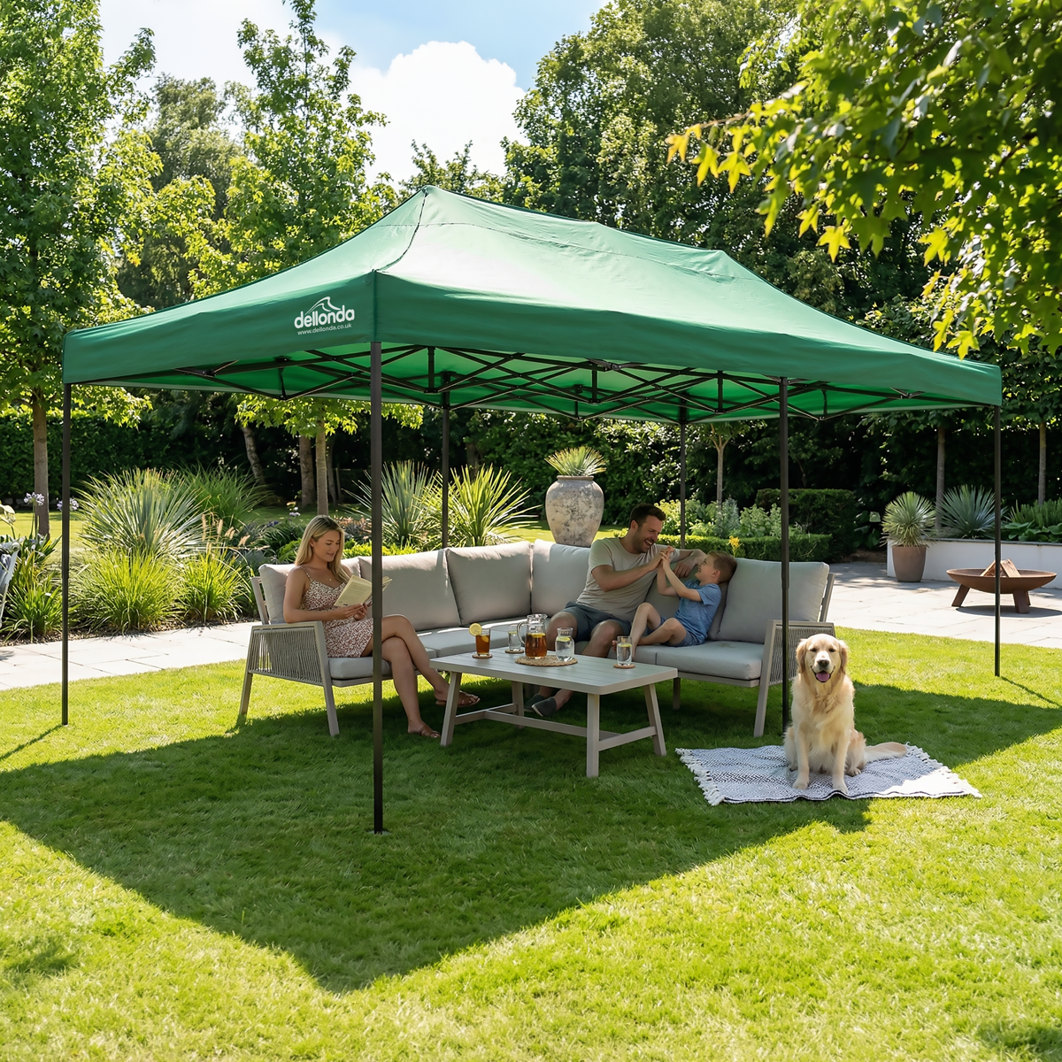 Dellonda DG140 Premium 3x6m Pop-Up Gazebo, Heavy Duty, PVC Coated, Water-Resistant Fabric, Supplied with - additional view 4