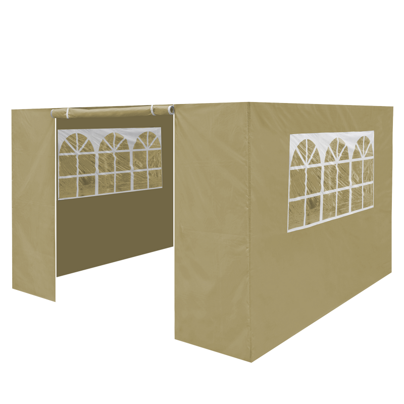 Dellonda DG142 Premium Side Walls/Doors/Windows for Gazebo/Marquee, Fits 2 x 2m Models - Beige