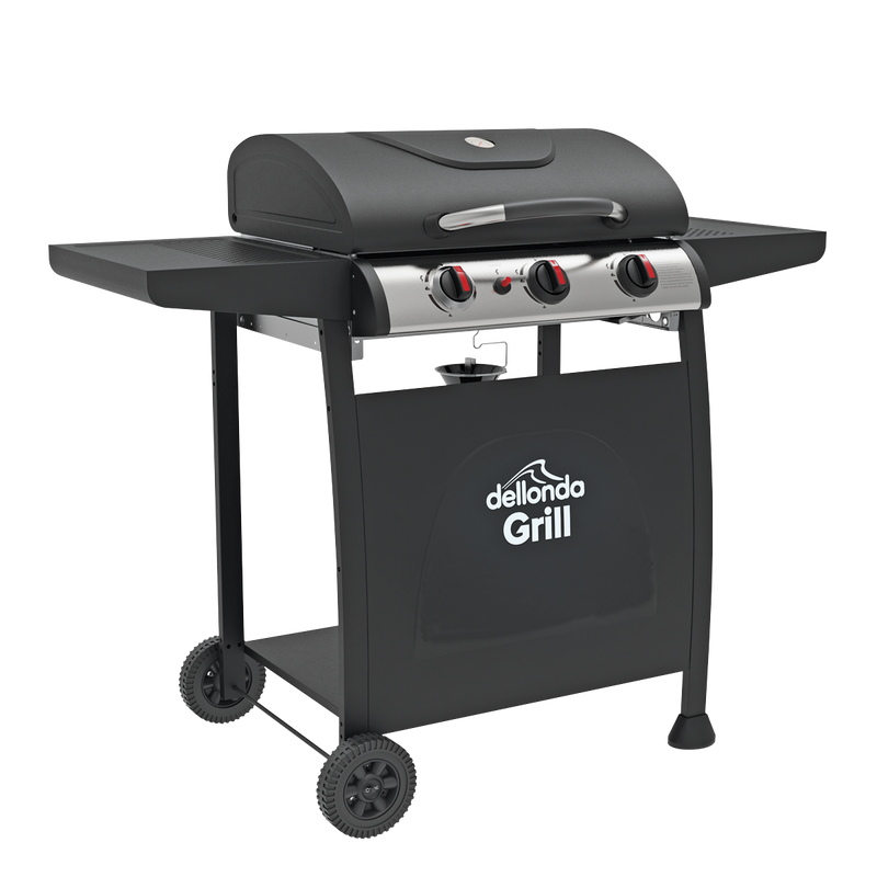 Dellonda DG14 3 Burner Gas BBQ Grill with Piezo Ignition & Thermometer