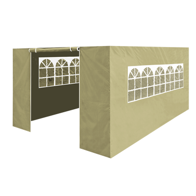 Dellonda DG150 Premium Side Walls/Doors/Windows for Gazebo/Marquee, Fits 3 x 4.5m Models - Beige