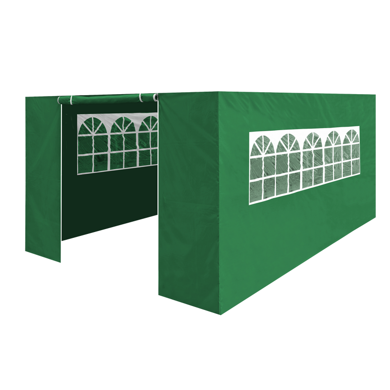 Dellonda DG152 Premium Side Walls/Doors/Windows for Gazebo/Marquee, Fits 3 x 4.5m Models - Dark Green