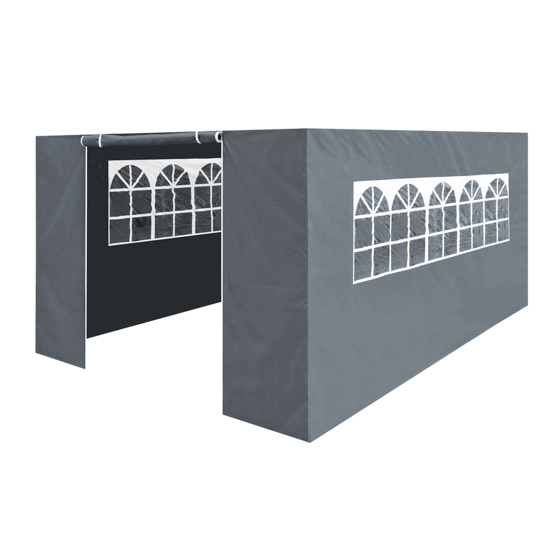 Dellonda DG153 Premium Side Walls/Doors/Windows for Gazebo/Marquee, Fits 3 x 4.5m Models - Grey