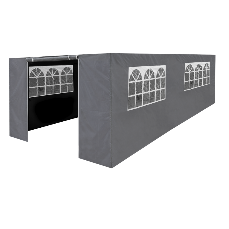 Dellonda DG157 Premium Side Walls/Doors/Windows for Gazebo/Marquee, Fits 3 x 6m Models - Grey