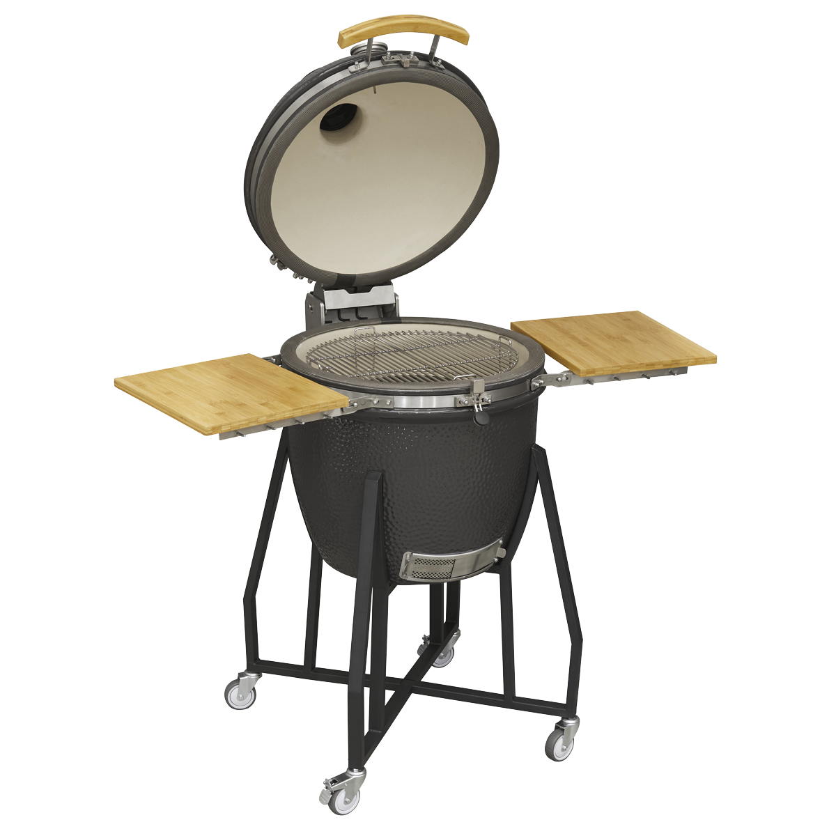 Dellonda DG159 Deluxe 22"(56cm) Ceramic Kamado Style BBQ with Wheeled Stand - additional view 4