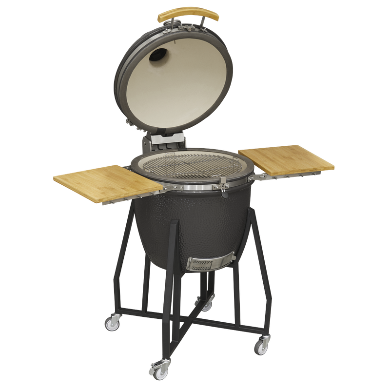 Dellonda DG159 Deluxe 22"(56cm) Ceramic Kamado Style BBQ with Wheeled Stand - additional view 4