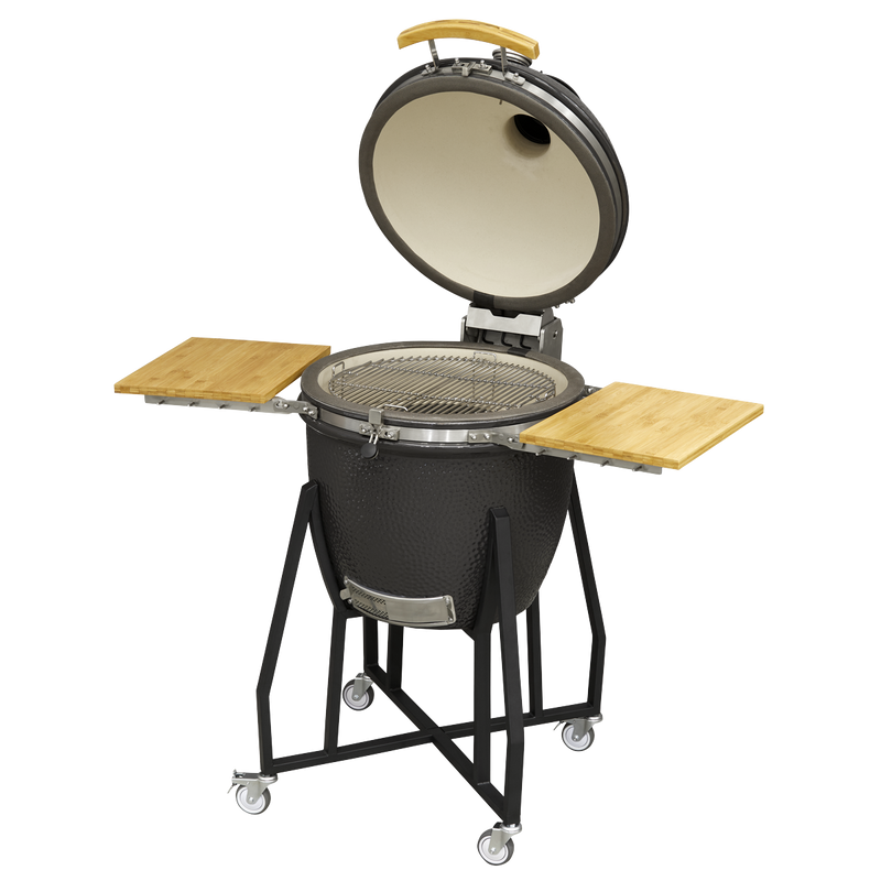 Dellonda DG159 Deluxe 22"(56cm) Ceramic Kamado Style BBQ with Wheeled Stand - additional view 5