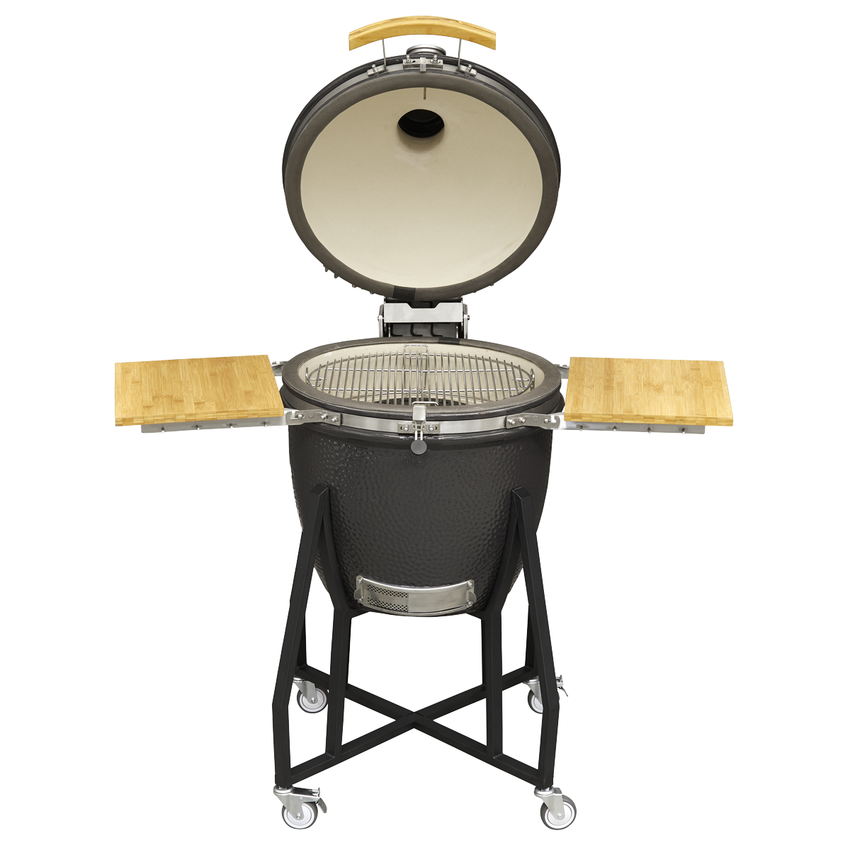 Dellonda DG159 Deluxe 22"(56cm) Ceramic Kamado Style BBQ with Wheeled Stand - additional view 6