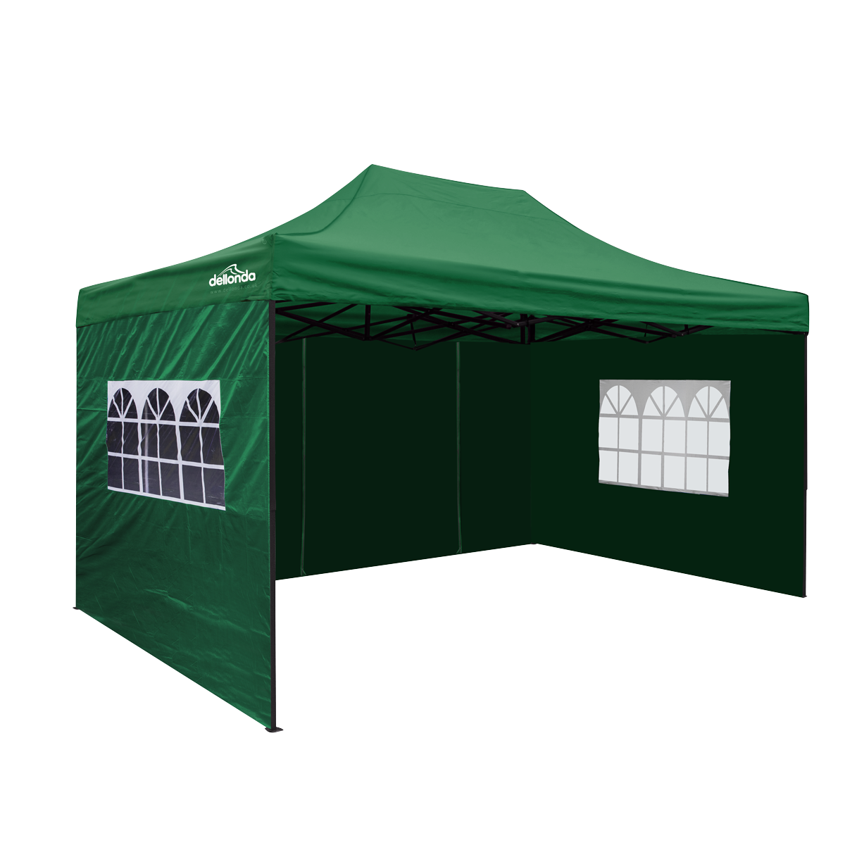 Dellonda DG170 Premium 3x4.5m Pop-Up Gazebo & Side Walls, PVC Coated, Water-Resistant Fabric with Carry Bag, Rope, Stakes &