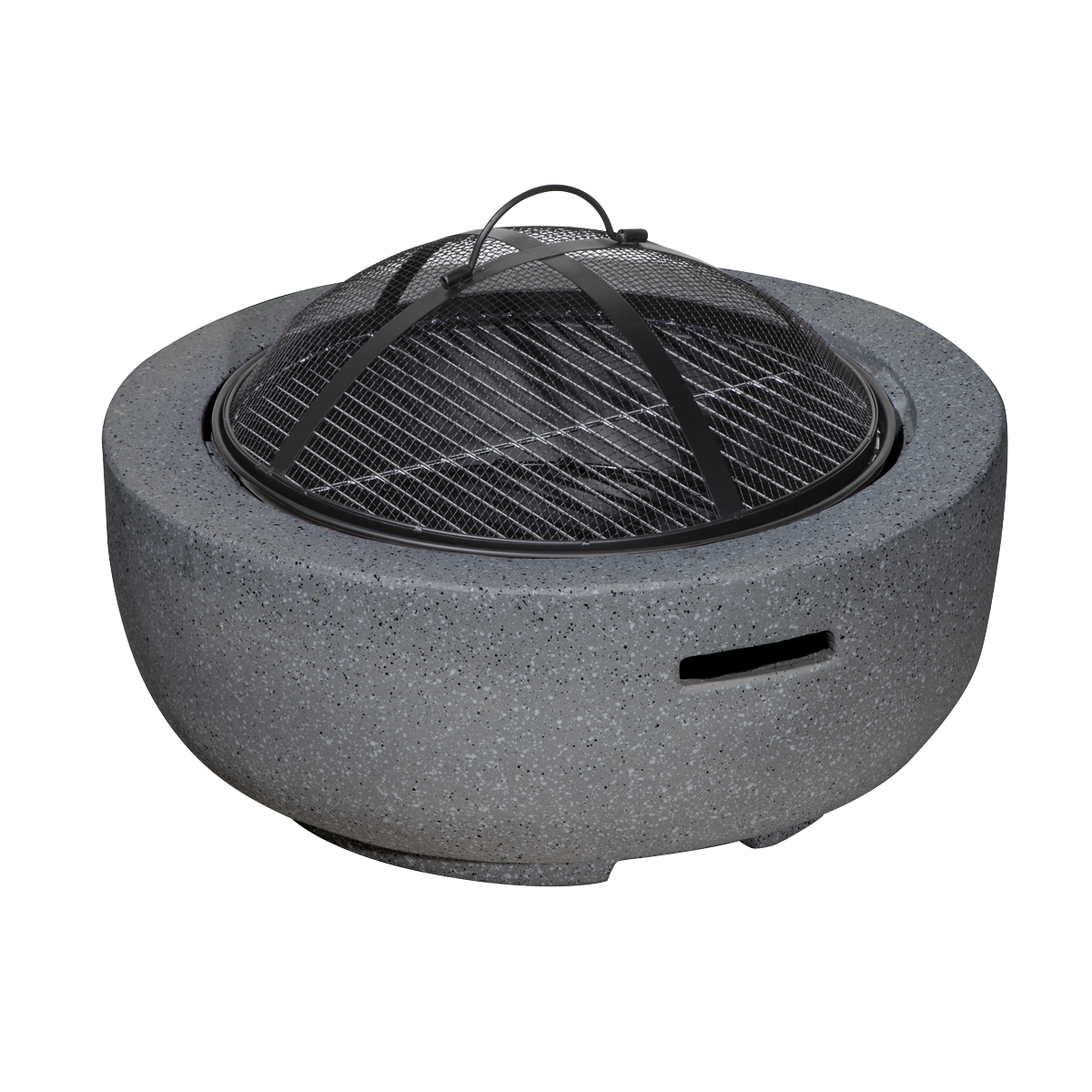 Dellonda DG189 Round MgO Fire Pit with BBQ Grill & Safety Mesh Screen 60cm - Dark Grey - additional view 4