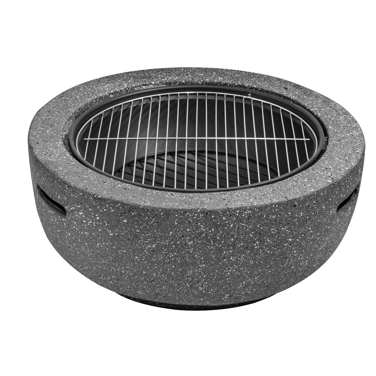 Dellonda DG189 Round MgO Fire Pit with BBQ Grill & Safety Mesh Screen 60cm - Dark Grey - additional view 2