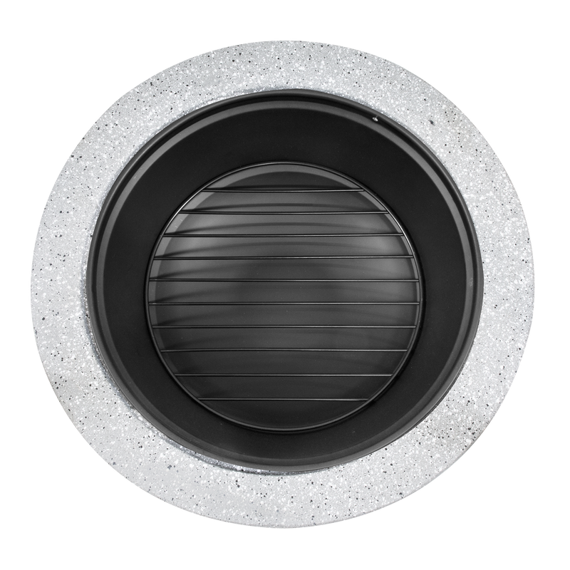 Dellonda DG190 Round MgO Fire Pit with BBQ Grill & Safety Mesh Screen 75cm - Light Grey - additional view 6