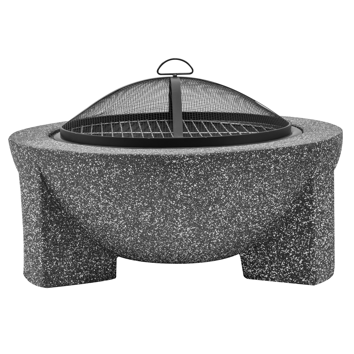 Dellonda DG191 Round MgO Fire Pit with BBQ Grill & Safety Mesh Screen 75cm - Dark Grey - additional view 5