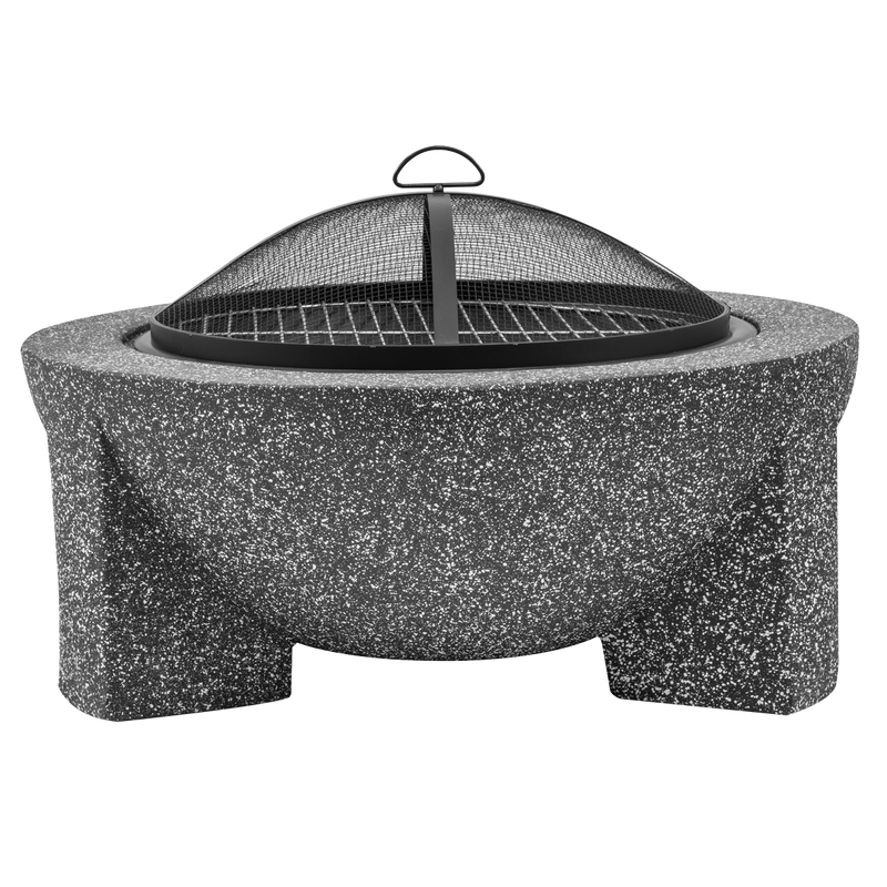 Dellonda DG191 Round MgO Fire Pit with BBQ Grill & Safety Mesh Screen 75cm - Dark Grey - additional view 5