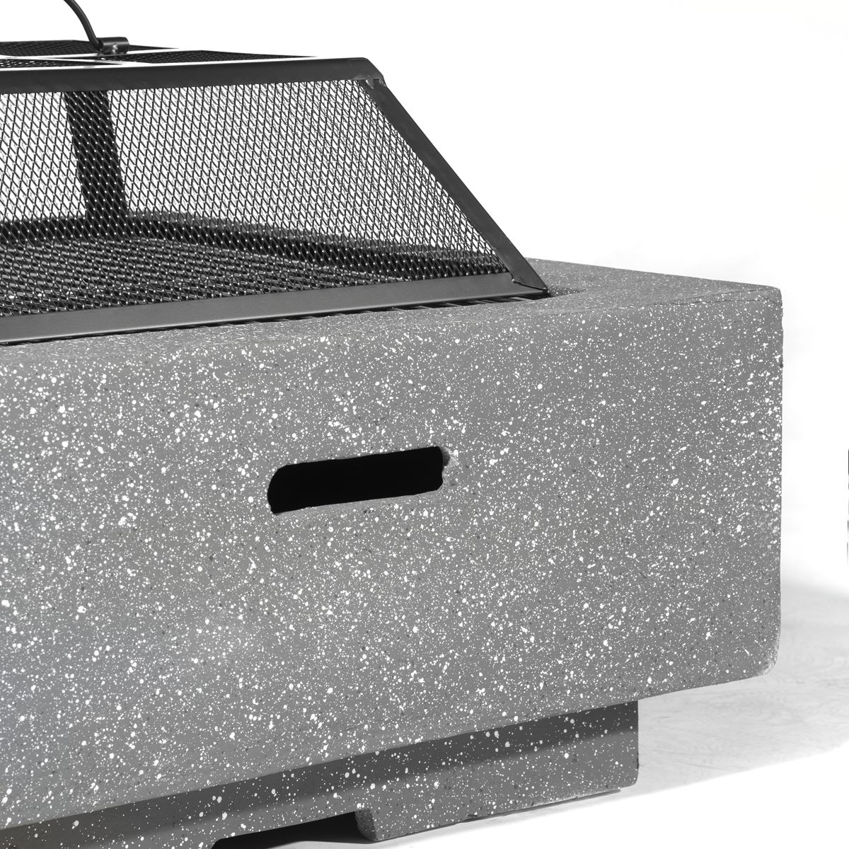 Dellonda DG193 Square MgO Fire Pit with BBQ Grill, Safety Mesh Screen - Dark Grey - additional view 2
