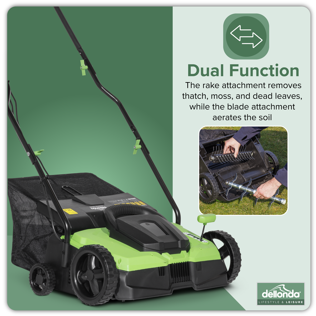 Dellonda DG216 2-in-1 Electric Scarifier & Rake 1500W/230V - additional view 8