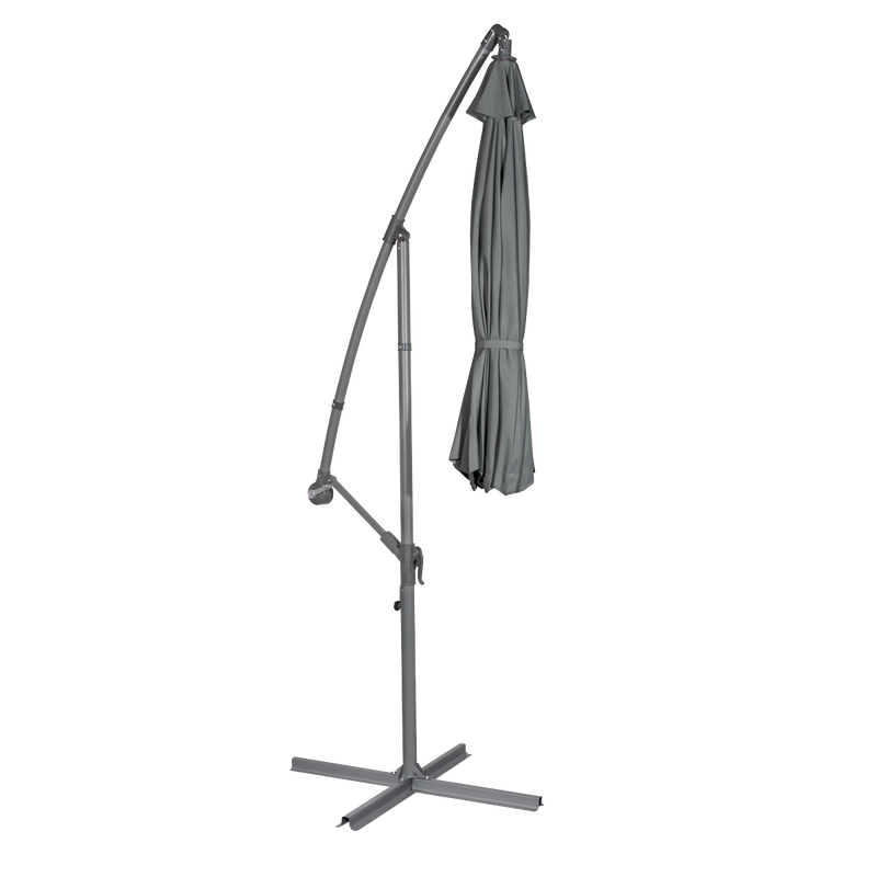 Dellonda DG264 Banana Parasol with Cover 3m - Grey - additional view 6
