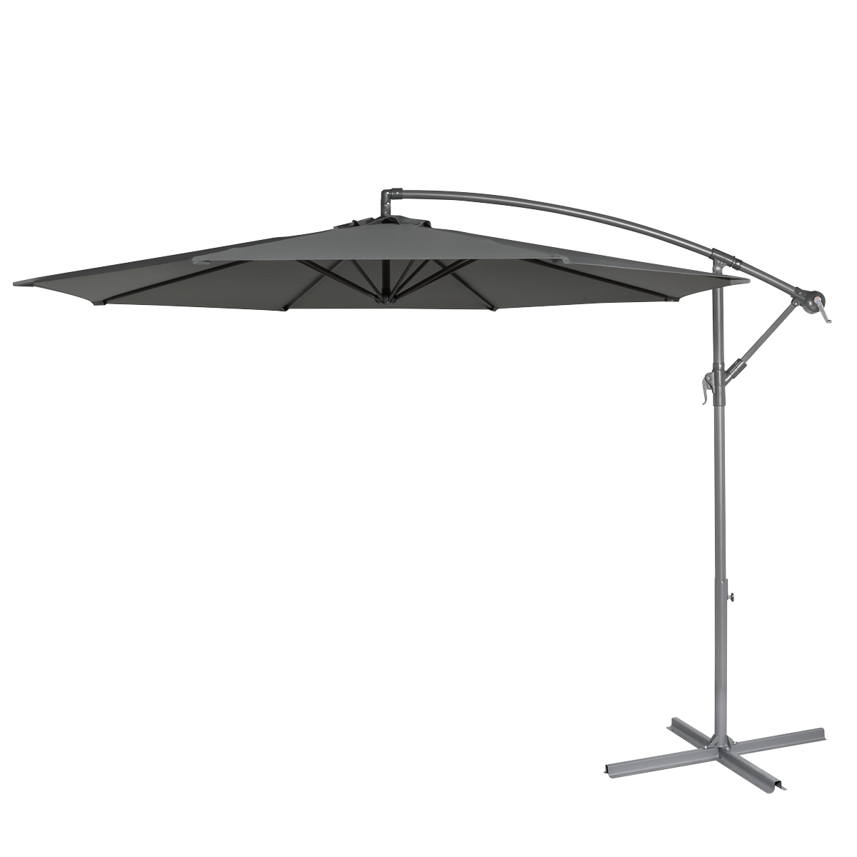 Dellonda DG264 Banana Parasol with Cover 3m - Grey - additional view 2