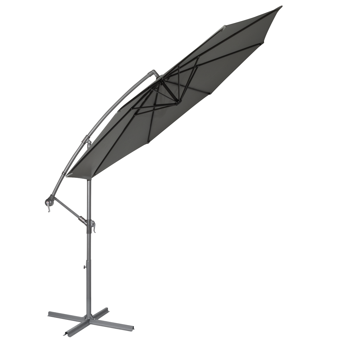 Dellonda DG264 Banana Parasol with Cover 3m - Grey - additional view 3