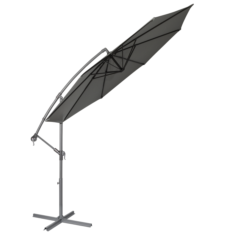 Dellonda DG264 Banana Parasol with Cover 3m - Grey - additional view 3