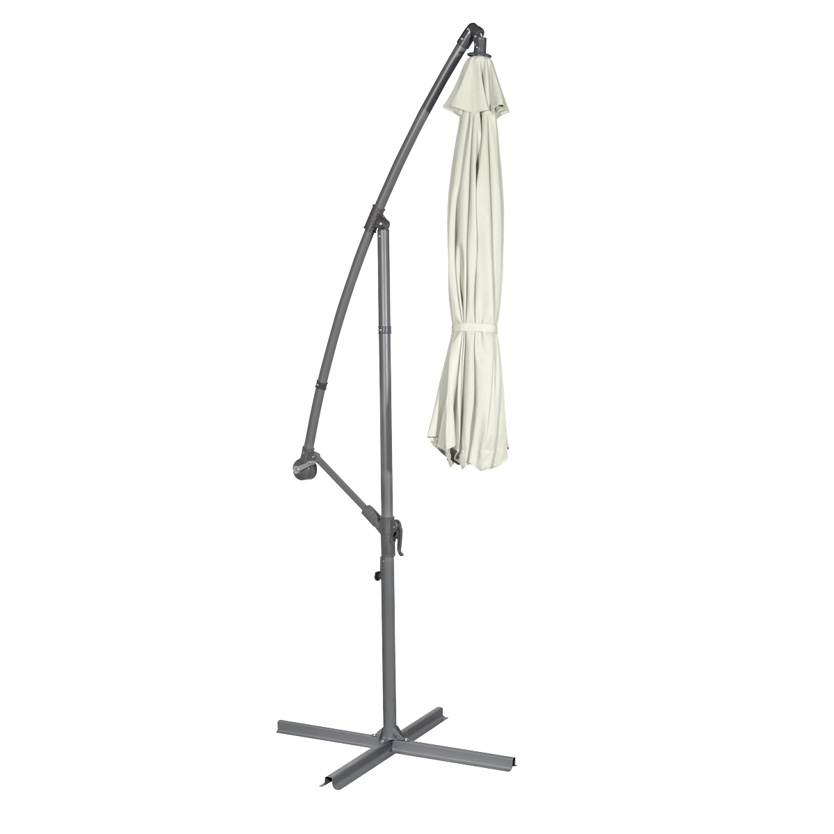 Dellonda DG265 Banana Parasol with Cover 3m - Cream - additional view 2