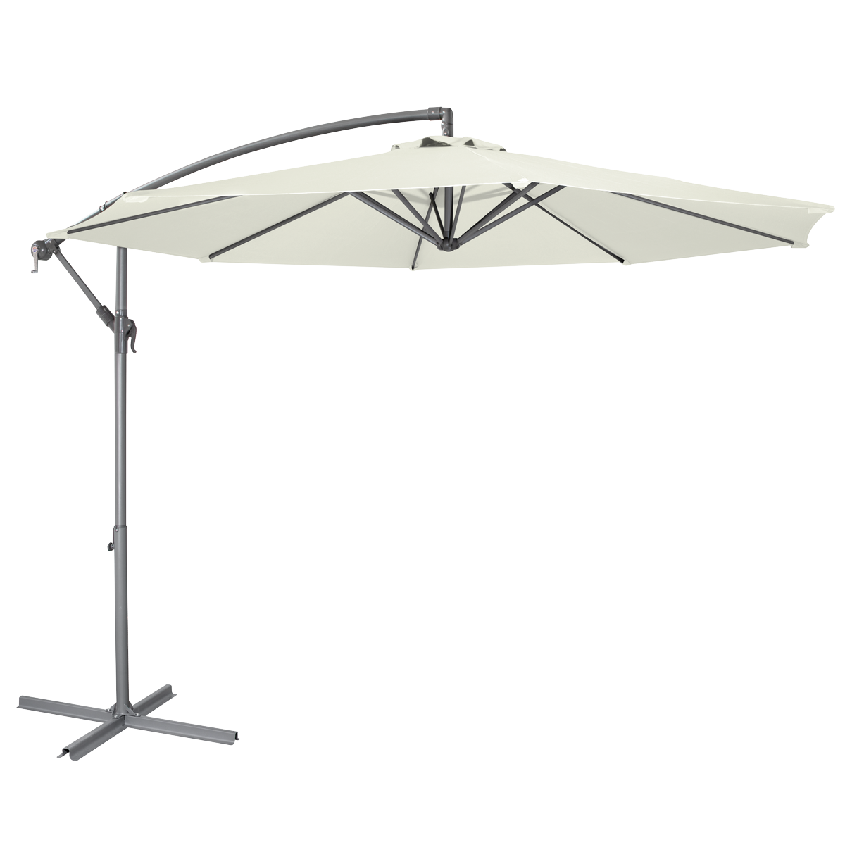 Dellonda DG265 Banana Parasol with Cover 3m - Cream