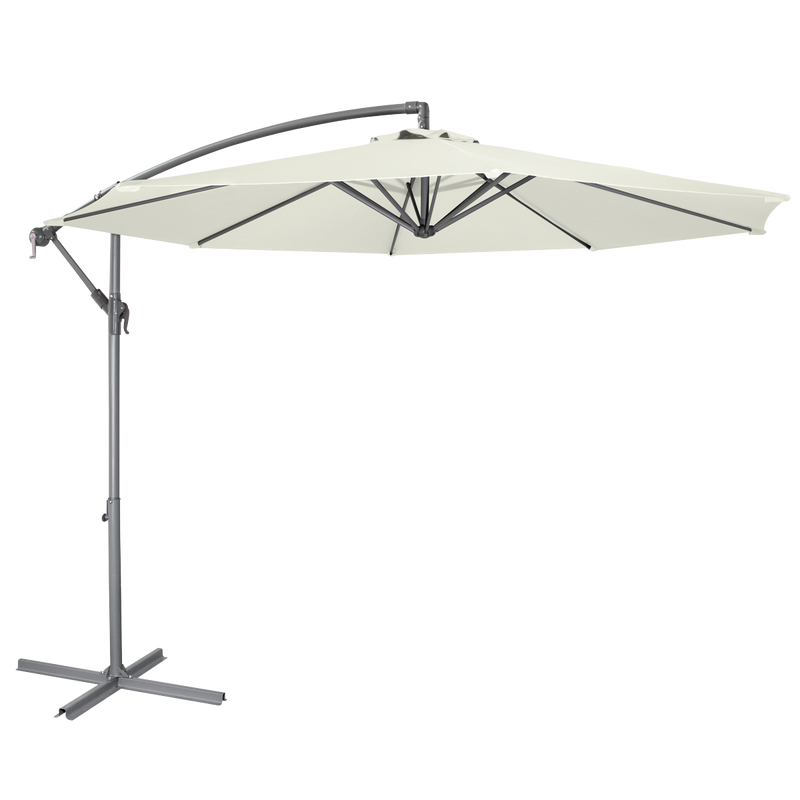 Dellonda DG265 Banana Parasol with Cover 3m - Cream