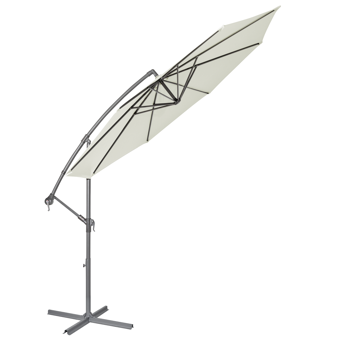 Dellonda DG265 Banana Parasol with Cover 3m - Cream - additional view 3
