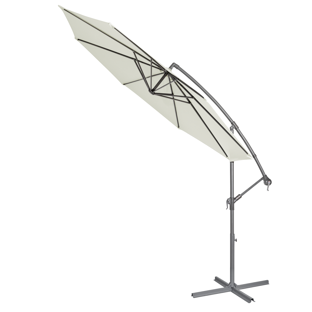 Dellonda DG265 Banana Parasol with Cover 3m - Cream - additional view 4