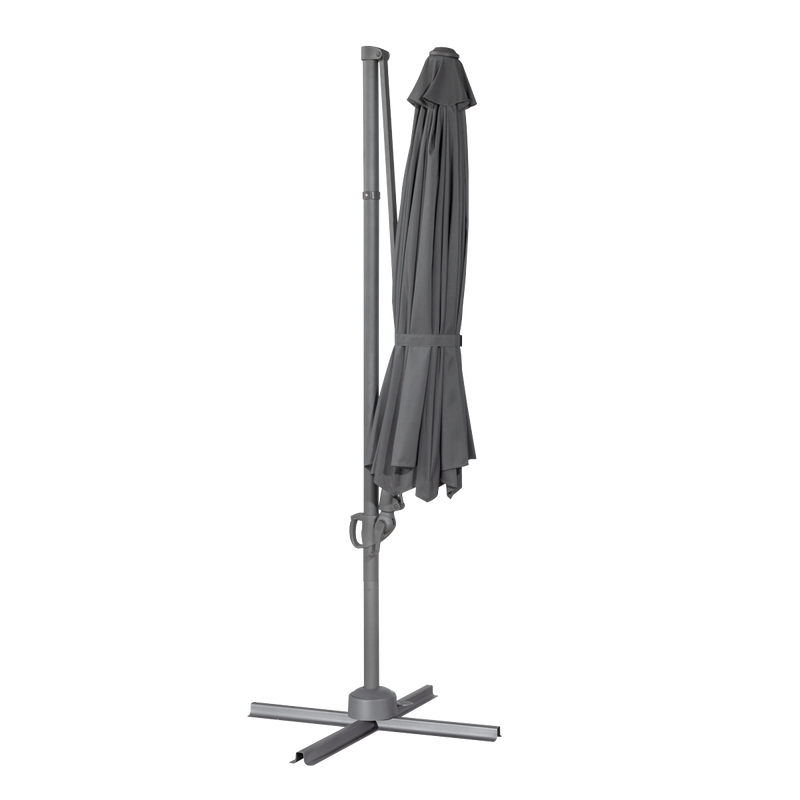 Dellonda DG267 Cantilever Parasol with 360° Rotation, Tilt & Cover 3m - Grey - additional view 6