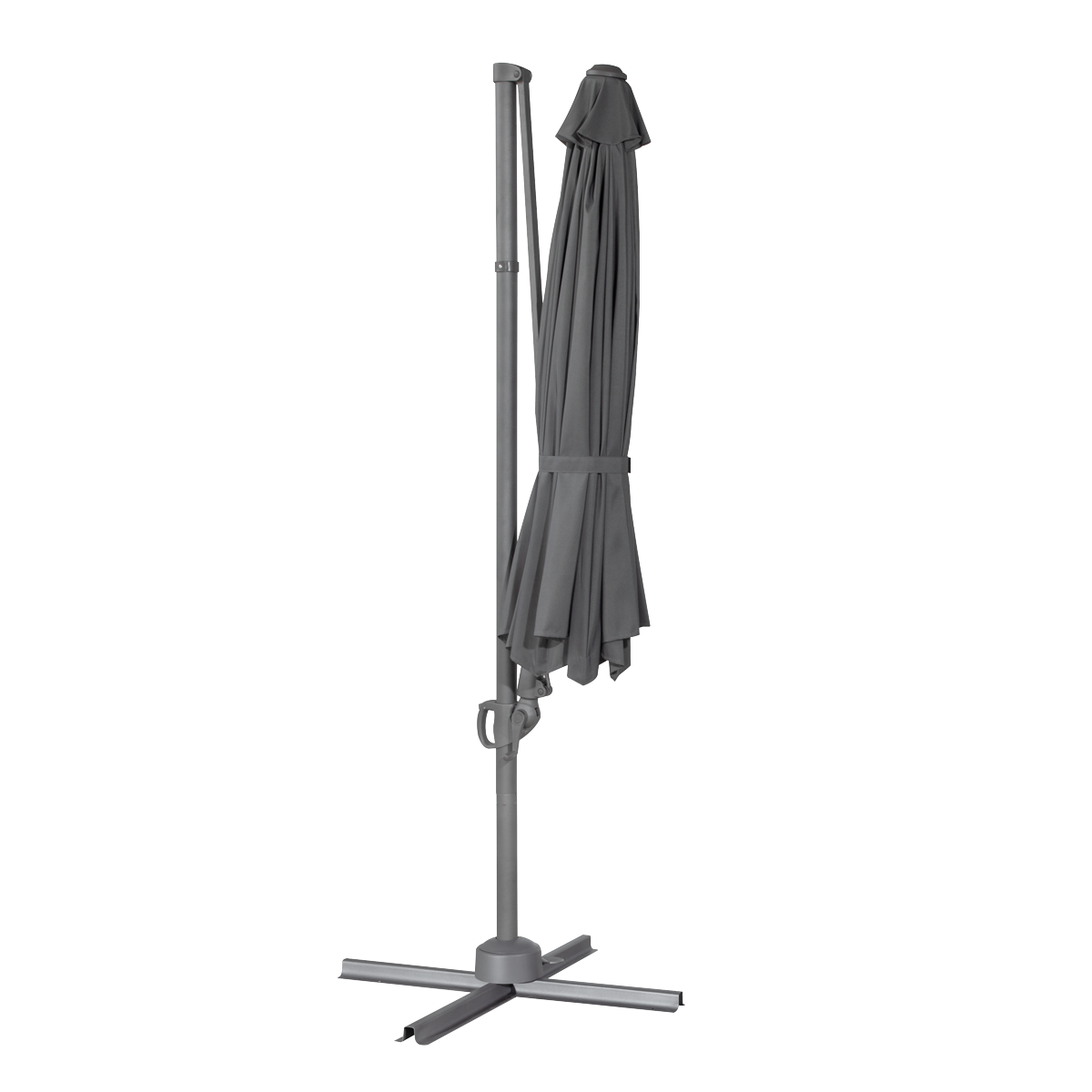 Dellonda DG267 Cantilever Parasol with 360° Rotation, Tilt & Cover 3m - Grey - additional view 6