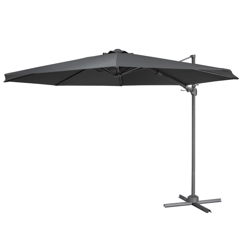 Dellonda DG267 Cantilever Parasol with 360° Rotation, Tilt & Cover 3m - Grey - additional view 2