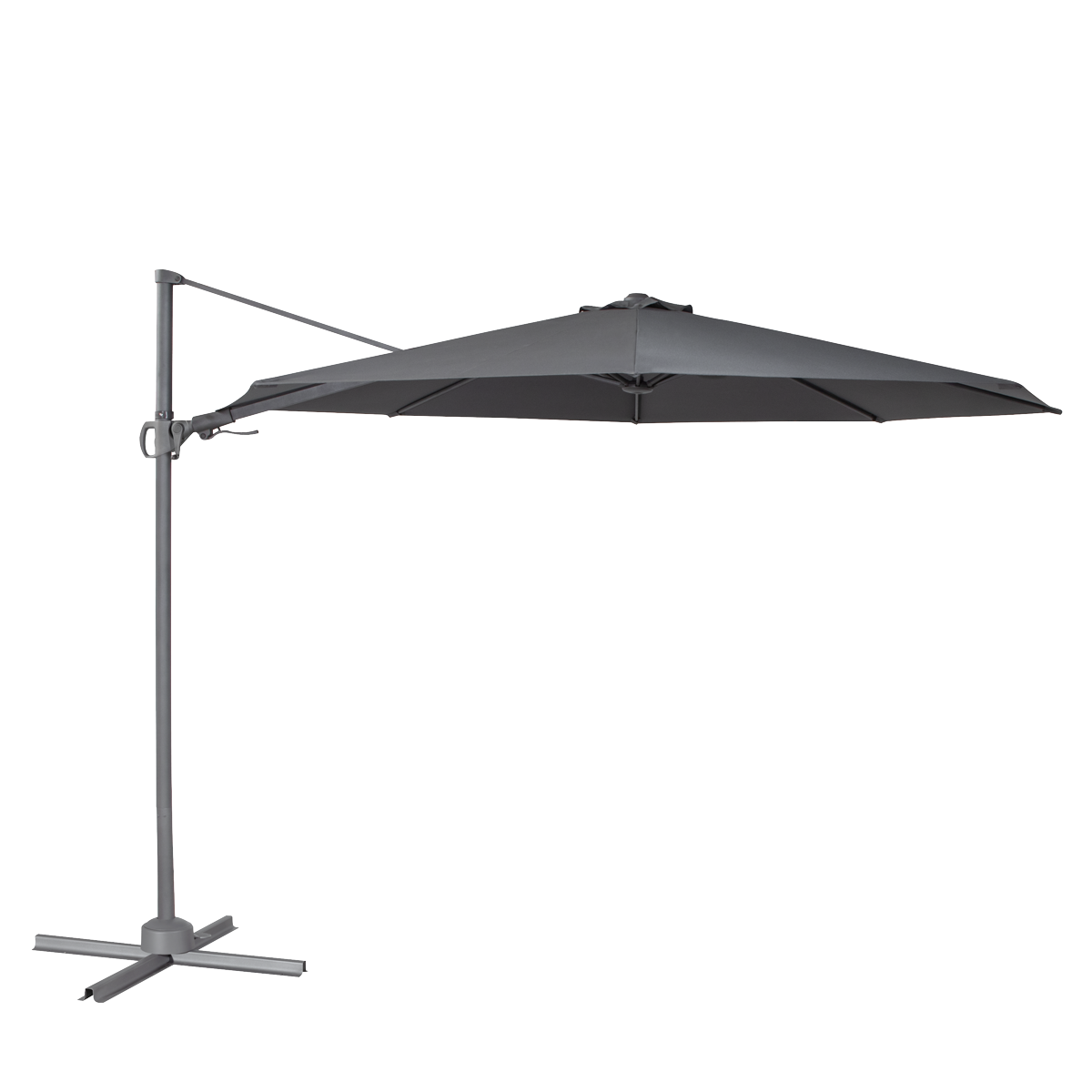 Dellonda DG267 Cantilever Parasol with 360° Rotation, Tilt & Cover 3m - Grey - additional view 4
