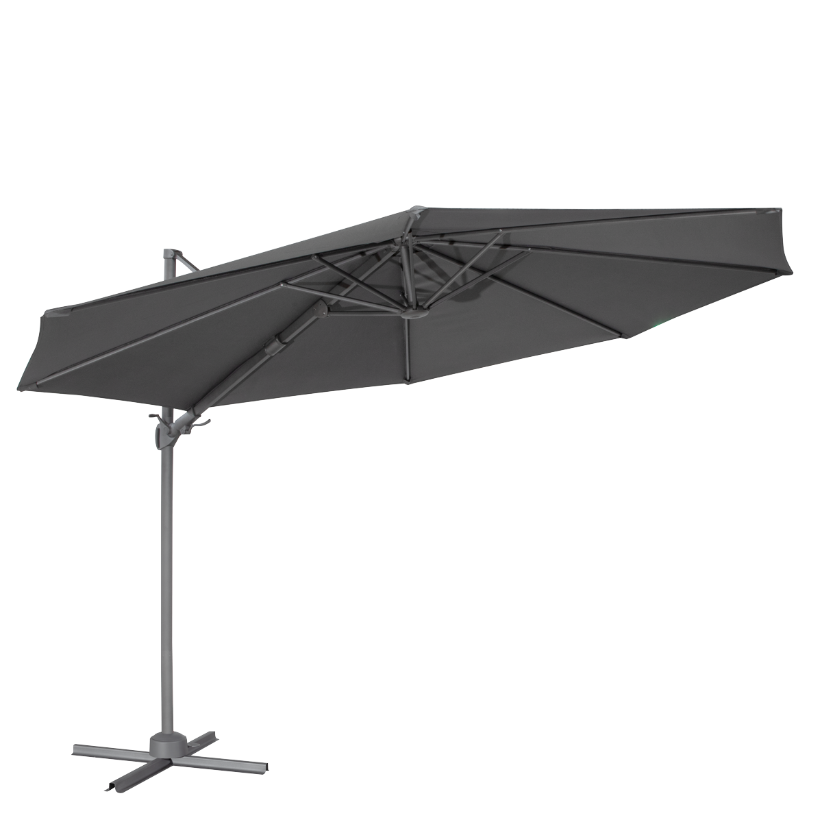 Dellonda DG267 Cantilever Parasol with 360° Rotation, Tilt & Cover 3m - Grey - additional view 7