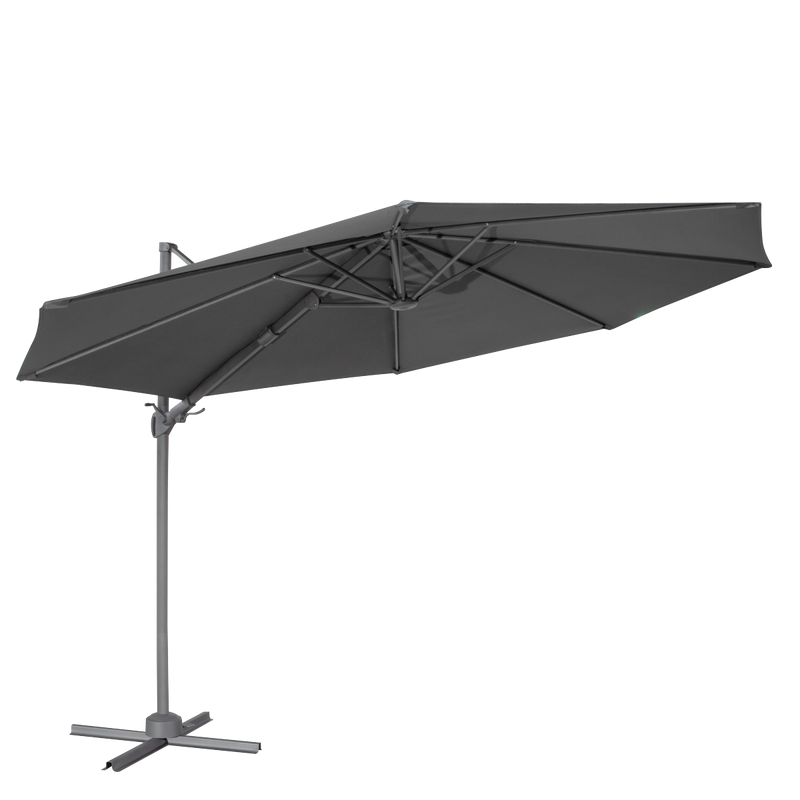 Dellonda DG267 Cantilever Parasol with 360° Rotation, Tilt & Cover 3m - Grey - additional view 7