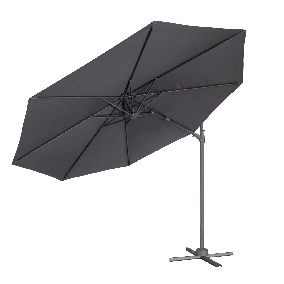Dellonda DG267 Cantilever Parasol with 360° Rotation, Tilt & Cover 3m - Grey - additional view 10