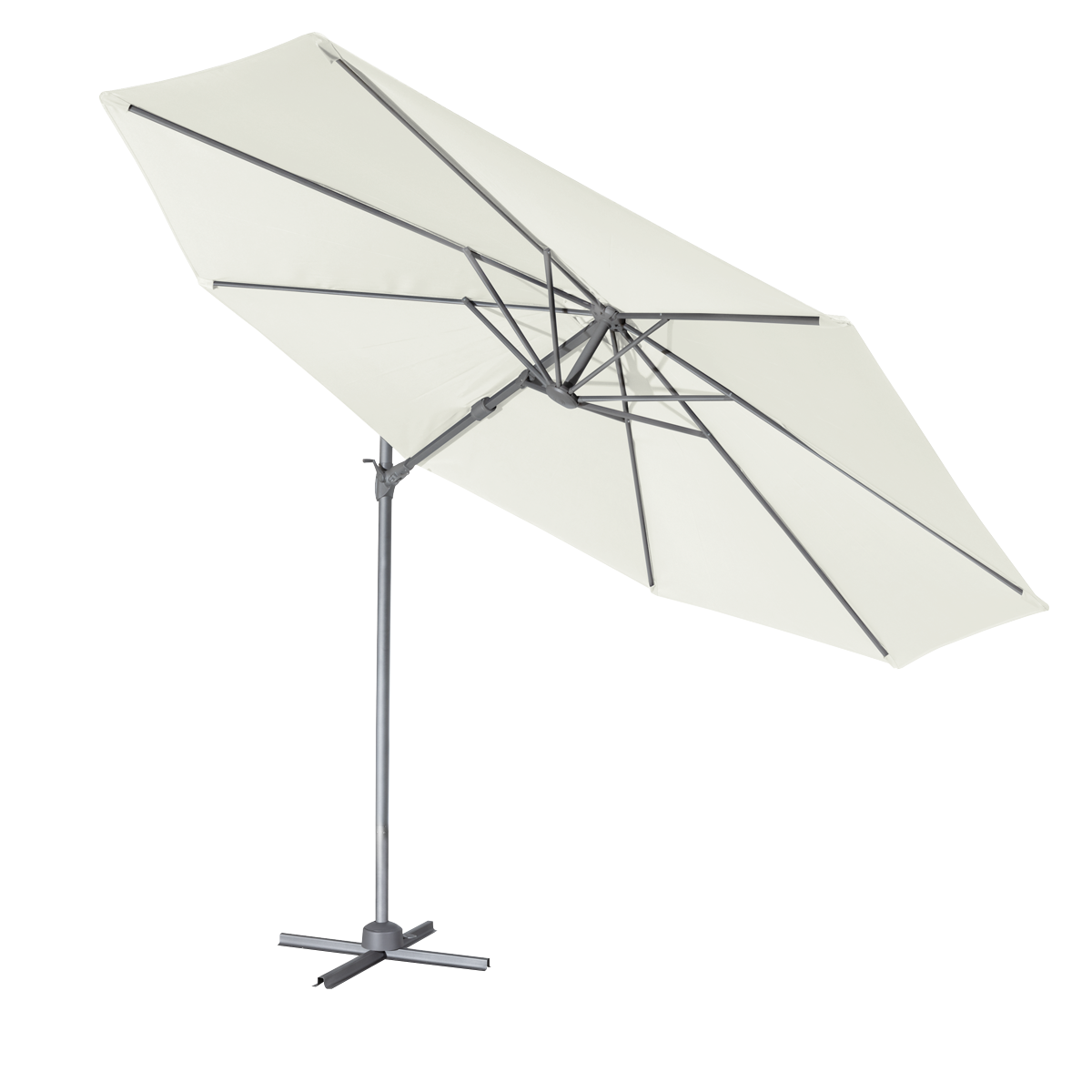 Dellonda DG268 Cantilever Parasol with 360° Rotation, Tilt & Cover 3m - Cream - additional view 3