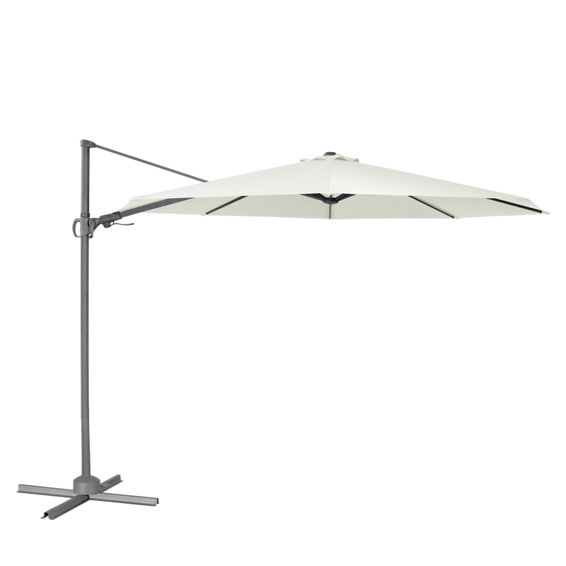 Dellonda DG268 Cantilever Parasol with 360° Rotation, Tilt & Cover 3m - Cream - additional view 4