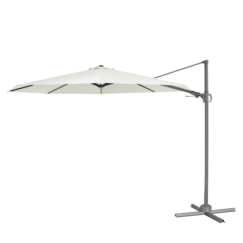Dellonda DG268 Cantilever Parasol with 360° Rotation, Tilt & Cover 3m - Cream - additional view 5
