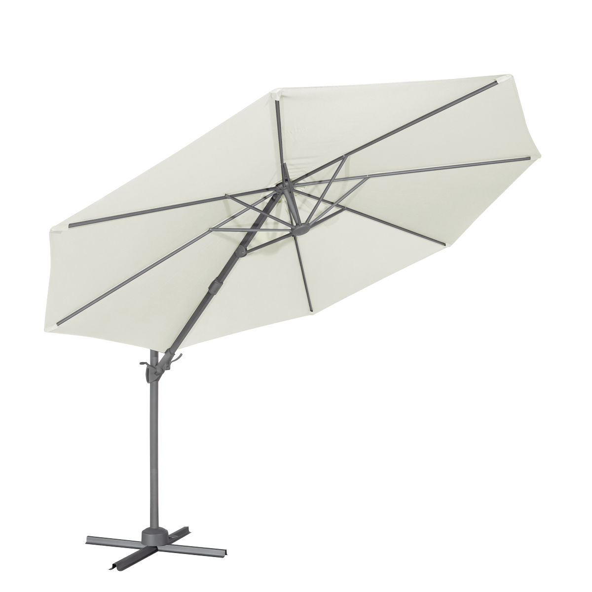 Dellonda DG268 Cantilever Parasol with 360° Rotation, Tilt & Cover 3m - Cream - additional view 8